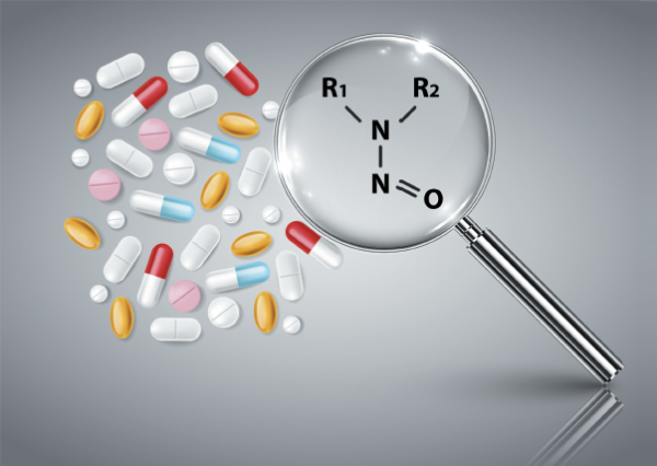 Determination of nitrosamines in pharmaceutical products and raw materials