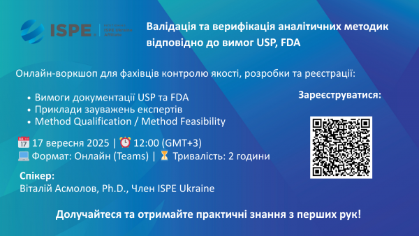 Валідація та верифікація аналітичних методик відповідно до вимог USP, FDA